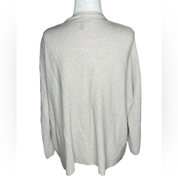 Eileen Fisher Organ Linen & Cotton Blend Front Pockets Open Knit Cardigan Large - Picture 3 of 7
